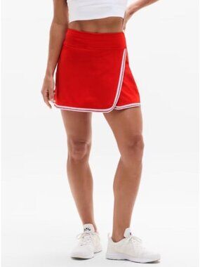Athleta Red Mini Skort with White Trim